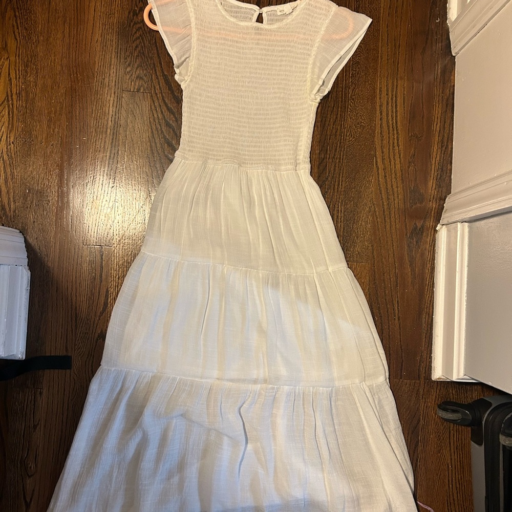 Elegant White Tiered Dress
